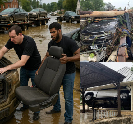 Bubba Wallace Officially Arrives in Texas to Provide Humanitarian Aid — Teams Up with Kyle Busch to Help Repair Flood-Damaged Vehicles