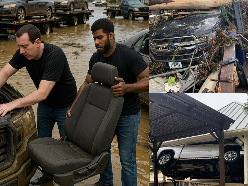 Bubba Wallace Officially Arrives in Texas to Provide Humanitarian Aid — Teams Up with Kyle Busch to Help Repair Flood-Damaged Vehicles