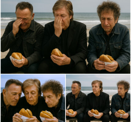 On a tranquil afternoon in Asbury Park, Bruce Springsteen invited Paul McCartney and Bob Dylan to join him on an old weathered bench overlooking the restless sea — the very place where he once penned the anthem “Born to Run.” The three legends sat side by side, sharing simple fish sandwiches, their voices weaving stories as they exchanged fragments of their remarkable journeys.