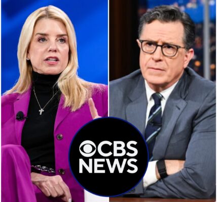 Stephen Colbert Left Speechless on Live TV After Pam Bondi’s Brutal One-Liner — A Shocking Late-Night Moment That Has Fans Wondering: Has the King of Satire Finally Been Dethroned?