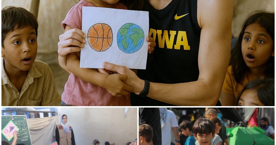 BREAKING: Caitlin Clark Quietly Funds Education for Gaza’s War-Affected Children — One Unplanned Moment in a Makeshift Classroom Left the World in Tears