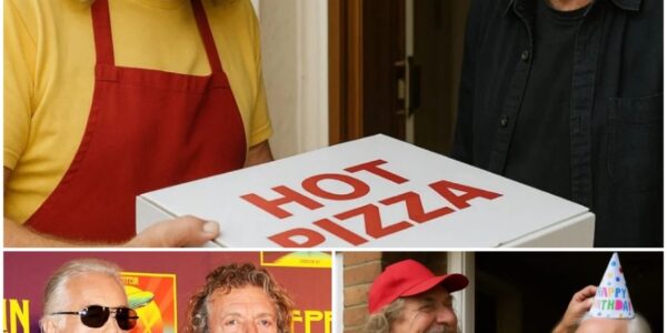 Robert Plant dressed up as a pizza delivery guy to throw Jimmy Page a surprise birthday party — planned quietly for three months, so well hidden that Jimmy thought it was a joke! No fanfare, no big stage…