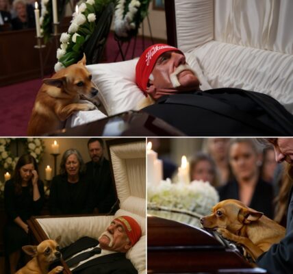 HEARTBREAKING NEWS: At the last tribute to WWE icon Hulk Hogan, surrounded by white wreaths and the soft shimmer of candlelight, his cherished Chihuahua — Duke — was carried by the family to rest quietly by the casket, his mournful eyes still seeking the resonant, familiar voice that once summoned him.