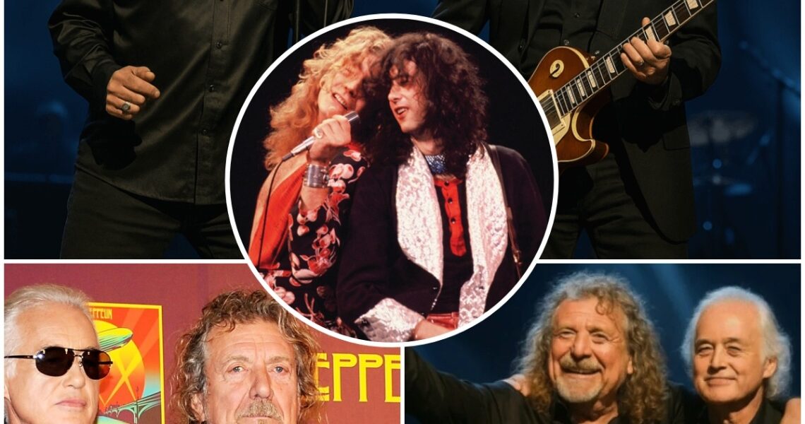 Robert Plant and Jimmy Page, the legendary duo who defined an era, standing side by side once more for a one‑night‑only tribute performance that left the crowd in stunned, tearful silence, and as Plant’s unmistakable voice…