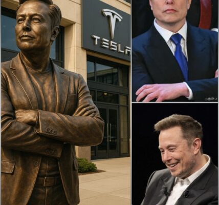 Elon Musk’s Silent Tribute: A Statue Unveiled at Tesla Headquarters to Honor His Legacy