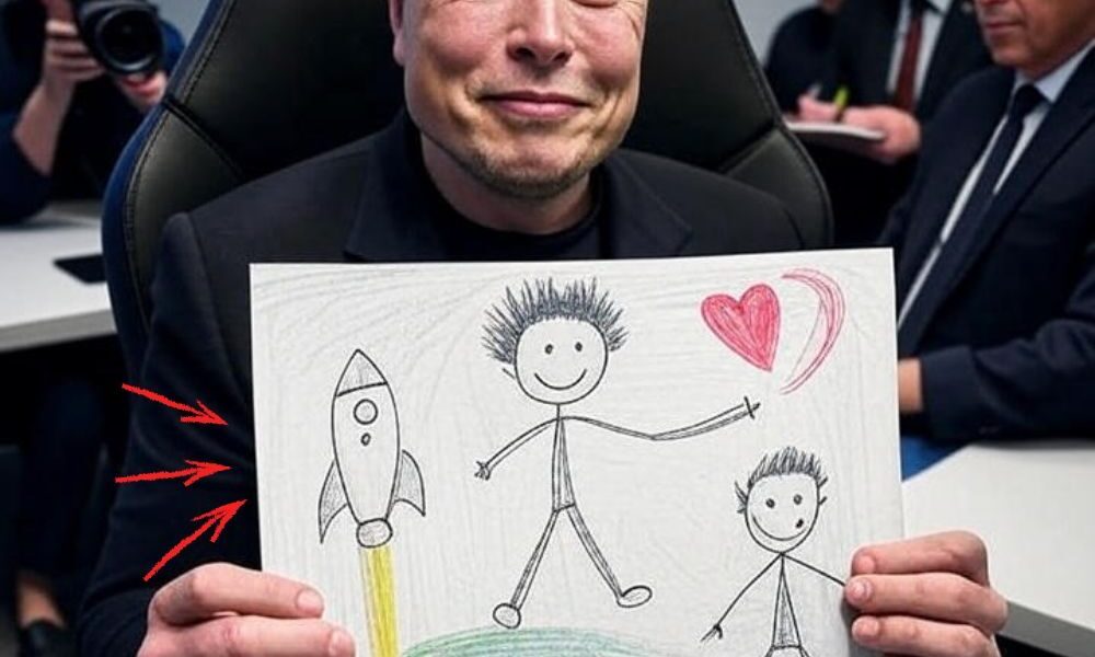 When asked by a reporter what he was most proud of, Elon Musk surprisingly answered not supercars or rockets but: “It’s the messy drawing my little son drew for me.”