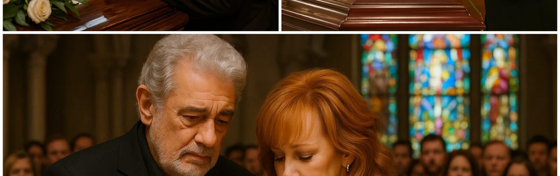 A Legendary Farewell: Plácido Domingo’s Heartbreaking Moment at Brandon Blackstock’s Funeral and the Unforgettable Comfort from Reba McEntire