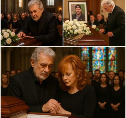 A Legendary Farewell: Plácido Domingo’s Heartbreaking Moment at Brandon Blackstock’s Funeral and the Unforgettable Comfort from Reba McEntire