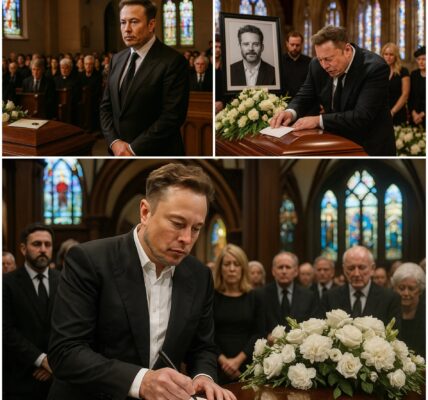 Elon Musk unexpectedly visited Brandon Blackstock's funeral, the crowd was surprised, but his next action moved the whole church. They couldn't believe their eyes... In a rare, heartfelt moment, Elon placed a sealed letter atop Brandon’s casket—revealing a secret bond forged through kindness and an unspoken promise that few ever knew existed.