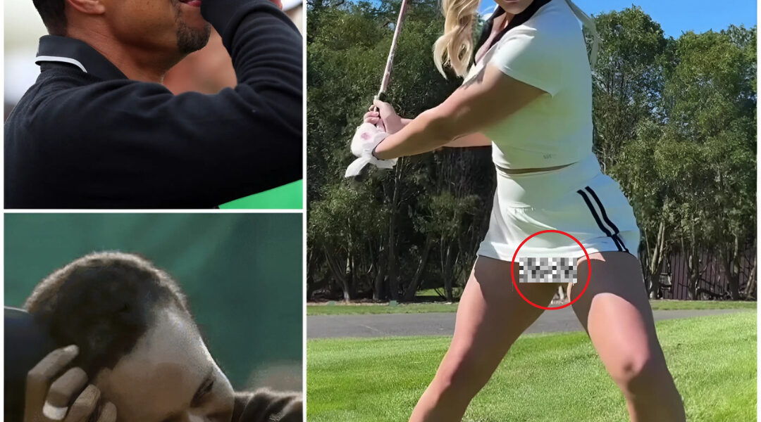 PHOTOS: Paige Spiranac Faces Backlash For 'Inappropriate' Golf Attire Including Miniskirt And See-through White Top. Tiger Woods Laughs With A Look Of Longing When Asked About...