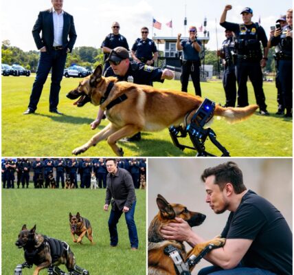 Elon Musk’s Life-Changing Gift to Injured Police Dogs Sparks Global Cheer, Witness the heartwarming moment when Elon Musk’s innovative robotic legs give injured police dogs a second chance at life.