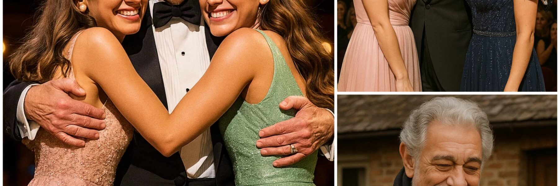 Good News: Twenty-two years ago, on a cold, rainy night in Madrid, Plácido Domingo stumbled upon two baby twin girls abandoned on a quiet street corner. He scooped them into his arms, brought them to safety, and quietly supported and watched over them throughout their childhood. As the years passed, the memory faded into the background of life. But twenty-two years later, at a magnificent concert, just as the stage lights flared to life, the two young women appeared — carrying a gift and a story that left the entire hall in stunned silence.