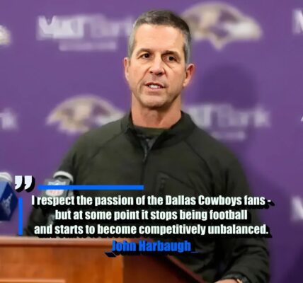 Baltimore Ravens Head Coach John Harbaugh Calls for NFL to Limit Dallas Cowboys Fans at Upcoming Game: ‘Crowd Noise Is Out of Control’
