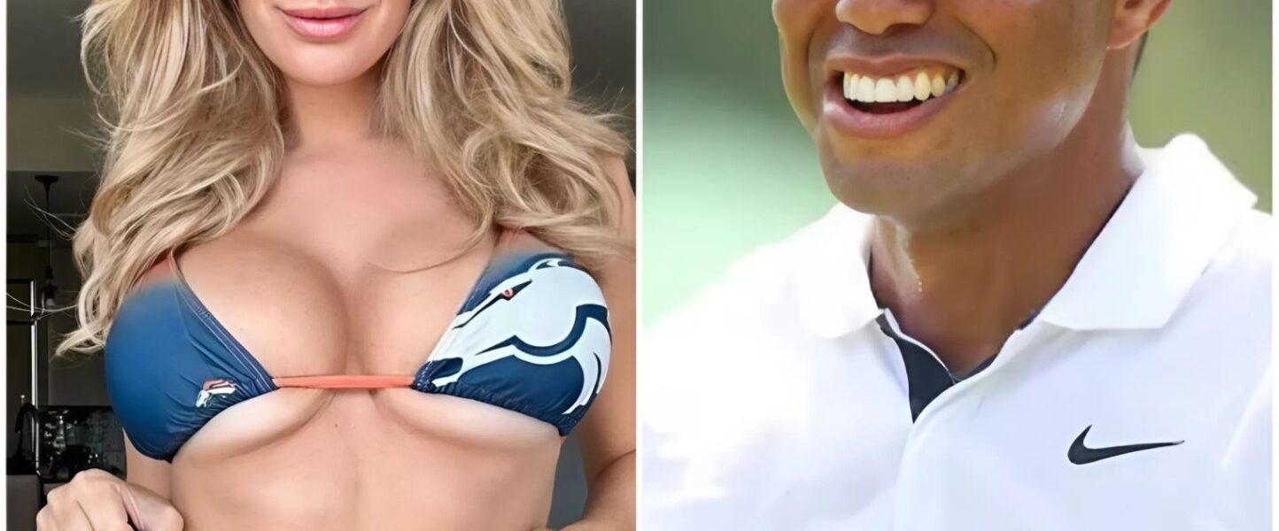 PHOTO : Paige Spiranac Is Testing The Limits Of Her Tight, Short Outfit At The Beer Brand Bash Featuring Tiger Woods And Officially "Flirting" With Him...