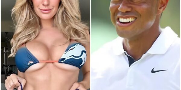 PHOTO : Paige Spiranac Is Testing The Limits Of Her Tight, Short Outfit At The Beer Brand Bash Featuring Tiger Woods And Officially "Flirting" With Him...