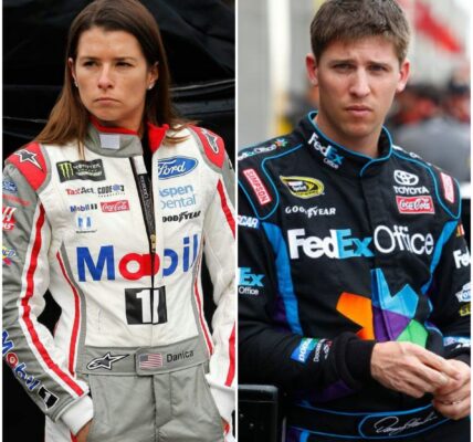 🚨 JUST IN: Danica Patrick sent shockwaves through NASCAR and fans worldwide with a 10-word message aimed at Denny Hamlin—sparking instant frenzy. But Hamlin’s unexpected 3-word reply didn’t just answer—it ignited controversy, speculation, and emotions across the racing world. Everyone is talking, and the tension on and off the track has never been higher!