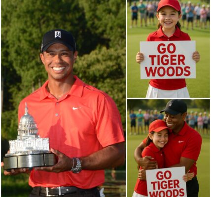 GOOD NEWS: Right after his stunning round, Tiger Woods spotted a young fan battling illness, walked over, hugged him tightly, whispered words of courage—then placed his glove in the boy’s hands, sparking an emotional standing ovation.