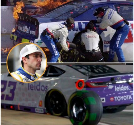 Breaking: Chase Elliott faces chaos on the track! A sudden loose lug causes his left front to fly off, and now he’s hit with a penalty for pitting outside the box—rumors swirl about what went wrong in those frantic moments. Fans can’t stop talking...