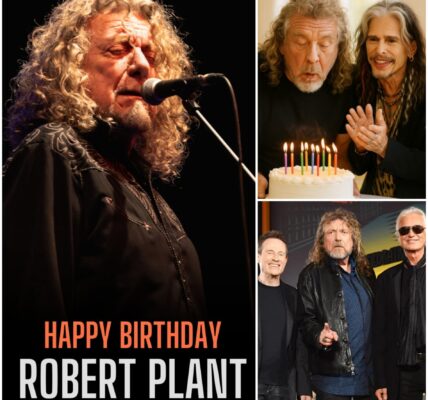 “The candles flickered, the guitars hummed… and then three voices rose as one.” — Steven Tyler joins Jimmy Page and John Paul Jones to celebrate Robert Plant’s birthday in a way only legends could