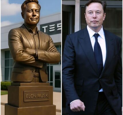 BREAKING NEWS: Tesla has shocked the world by unveiling a giant bronze statue of Elon Musk at its global HQ — a towering tribute that left employees and fans speechless in an explosion of awe and pride!
