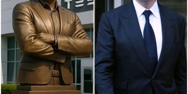 BREAKING NEWS: Tesla has shocked the world by unveiling a giant bronze statue of Elon Musk at its global HQ — a towering tribute that left employees and fans speechless in an explosion of awe and pride!