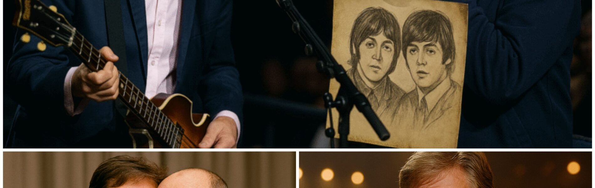 A Hidden Message from the Past: During his New York concert on August 22, 2025, Paul McCartney spotted an elderly man in the front row, tears streaming, clutching a decades-old sketch of young Beatles. After the show, the man handed Paul a worn envelope, whispering, “I was John’s schoolmate. I’ve kept this for 60 years.” Inside was a handwritten lyric: “If I go first, don’t cry – I’ll still play rhythm when you sigh.” Paul froze, eyes to the night sky. Could this be a secret message from John Lennon himself, sent across time? The revelation left everyone questioning what else might still be hidden…