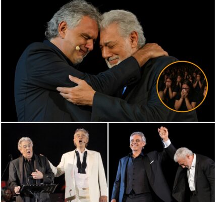 “HIS SECRET STRUGGLE REVEALED ON STAGE!” Plácido Domingo, quietly battling a serious heart condition, stepped onto the grand stage of the Metropolitan Opera, frail yet unyielding. As he began singing with trembling strength, every note became a defiance of fate. Suddenly, Andrea Bocelli appeared, unplanned and unstoppable, joining Domingo in a duet that left the audience breathless. When Domingo paused, eyes glistening, and whispered, “For those I love most,” the hall held its collective breath—witnessing a legend confronting mortality with courage, music, and raw, unforgettable emotion…