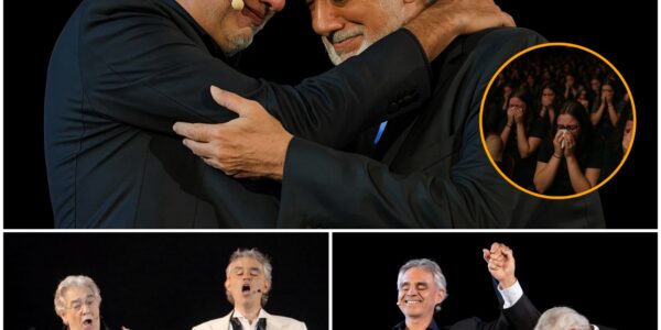 “HIS SECRET STRUGGLE REVEALED ON STAGE!” Plácido Domingo, quietly battling a serious heart condition, stepped onto the grand stage of the Metropolitan Opera, frail yet unyielding. As he began singing with trembling strength, every note became a defiance of fate. Suddenly, Andrea Bocelli appeared, unplanned and unstoppable, joining Domingo in a duet that left the audience breathless. When Domingo paused, eyes glistening, and whispered, “For those I love most,” the hall held its collective breath—witnessing a legend confronting mortality with courage, music, and raw, unforgettable emotion…