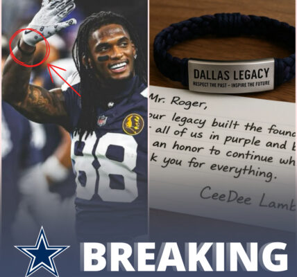 BREAKING: CeeDee Lamb made headlines this week after gifting Dallas legend Roger Staubach a custom-made “Dallas Legacy” bracelet engraved with the words “Respect the Past – Inspire the Future.” Along with the gift, CeeDee Lamb included a handwritten note: “Mr. Roger, your legacy built the foundation for all of us in purple and black. It’s an honor to continue what you started. Thank you for everything.” The heartfelt gesture moved Roger, who responded publicly, calling CeeDee Lamb “a bright light in the new era of Dallas football.” Fans across Dallas praised CeeDee Lamb not only for his talent on the field but for his humility and deep respect for the game’s history...D