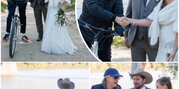 In an unforgettable and surprising moment, Sir Paul McCartney, while riding his bike past a waterfront wedding, decided to photobomb a couple’s special moment. Jen Roscoe and Steve Gregg, who were posing for their wedding photos, couldn’t believe their eyes when they saw the 76-year-old rock legend cruising by.