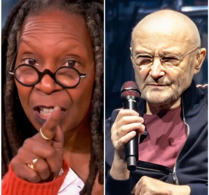 Shock on live TV🔥 “HE’S JUST AN OLD DRUMMER.” That’s what Whoopi Goldberg said — seconds before the studio turned into a televised earthquake, and Phil Collins answered with a single line that left her frozen on live TV.