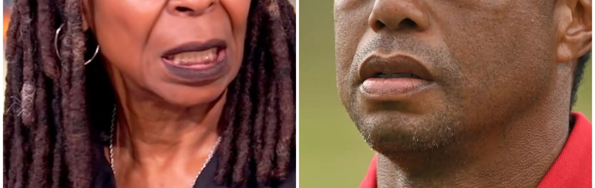 “HE’S JUST A GOLFER.” — Whoopi Goldberg smirked, never expecting the silence that followed. But then Tiger Woods leaned in, eyes burning, and unleashed 7 words that flipped the entire room on its head, leaving everyone stunned, speechless, and desperate to know what he said…