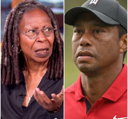 “HE’S JUST A GOLFER.” — Whoopi Goldberg smirked, never expecting the silence that followed. But then Tiger Woods leaned in, eyes burning, and unleashed 7 words that flipped the entire room on its head, leaving everyone stunned, speechless, and desperate to know what he said…
