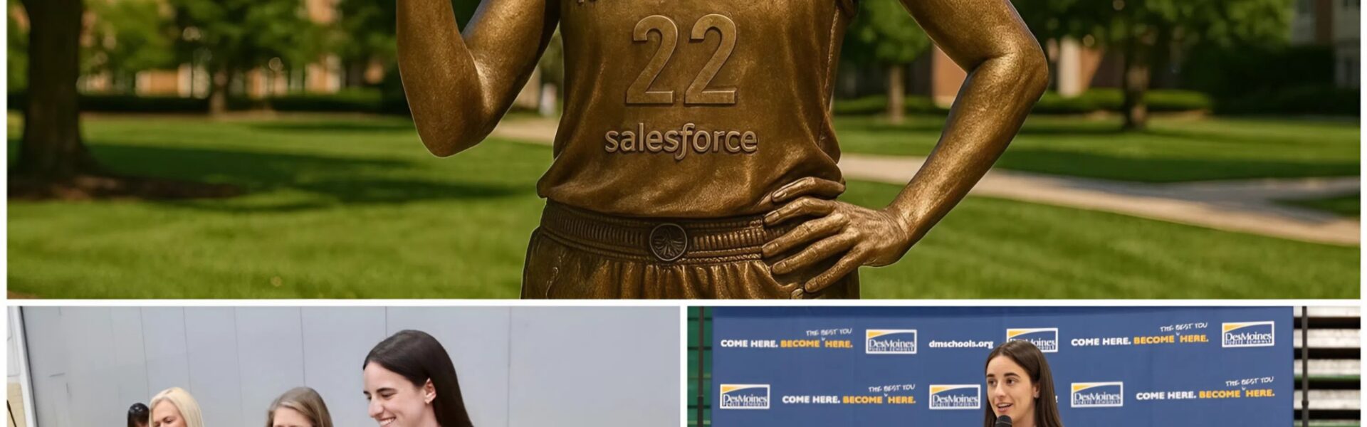 Caitlin Clark Honored With Bronze Statue at Her Former School for Philanthropic Contributions