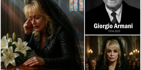 The fashion and music worlds were shocked by the news that Giorgio Armani had died at the age of 91, leaving behind an unfinished project with Dolly Parton. The two had been quietly collaborating on Dolly’s most personal runway collection, recreating her journey from Tennessee mountain girl to global legend. But while that dream was still unfinished, Armani was gone forever. At the funeral, Dolly choked up and collapsed beside the coffin, whispering words only the two of them had ever known. That moment made the entire church fall silent, then burst into tears and applause…