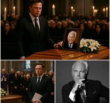 BREAKING: The world of innovation and fashion is in mourning. Giorgio Armani, the legendary designer, had secretly been working on a once-in-a-lifetime project with Elon Musk — a futuristic suit that combined Armani’s timeless elegance with Musk’s cutting-edge technology, meant to be unveiled at a global charity gala next year. But fate was cruel: Armani passed away before the masterpiece was finished. Sources close to Musk say he was devastated, holding onto Armani’s last sketches like precious treasures. At Armani’s funeral, Musk reportedly whispered a promise beside the coffin: “Your vision won’t die with you. I’ll make sure the world sees it.” The moment left mourners stunned, turning grief into a vow that shook both industries.