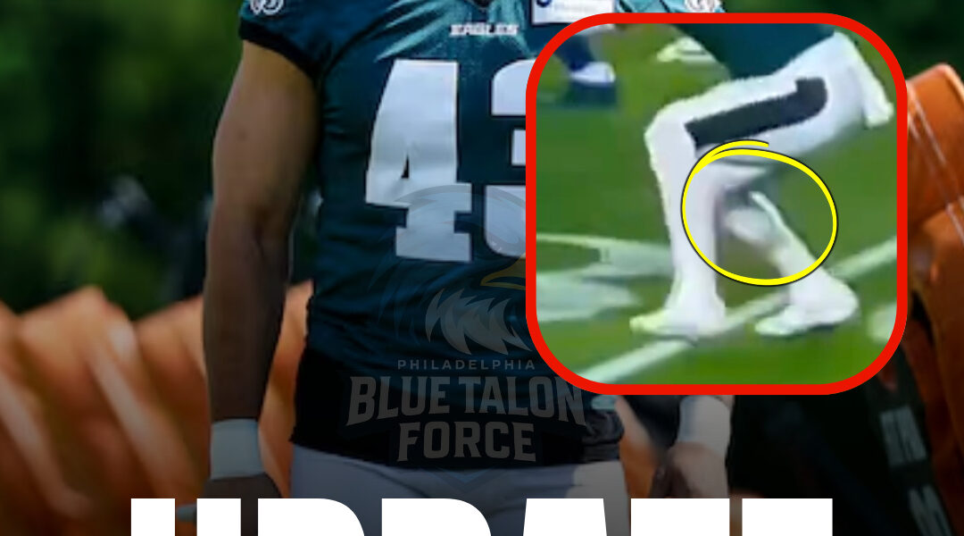 [VIDEO] Slow-motion video zooms in to show Eagles player's leg explodes in horror during season opener against Cowboys . He was checked out and got horrifying results