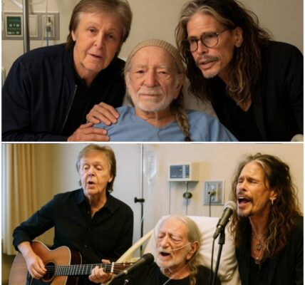 When word spread that Willie Nelson’s breathing had worsened, sending the country legend back into the hospital, fans braced for the worst. But what no one expected was the sight that followed: Paul McCartney and Steven Tyler walking side by side into his room.