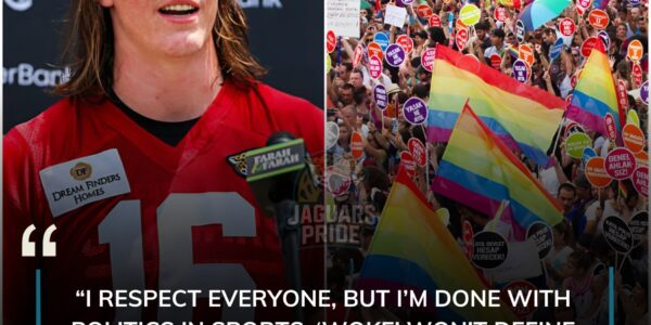BREAKING NEWS: Jacksonville Jaguars star Trevor Lawrence sparks controversy, announcing he will not participate in Pride Month celebrations — stating “‘WOKE’ shouldn’t be celebrated; football is about unity, not division.”