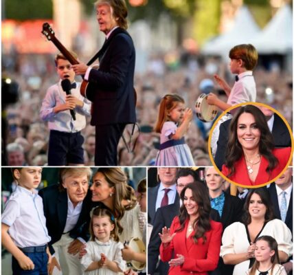 A royal surprise no one expected! At the Windsor Summer Sounds festival, Paul McCartney turned an ordinary night into living history when Prince George, Princess Charlotte, and Prince Louis suddenly joined him on stage. What began as a quiet backstage exchange with Princess Kate became a breathtaking moment as the young royals sang “Hey Jude” alongside the legendary Beatle. The crowd stood in awe—was this the most unforgettable performance of McCartney’s career?