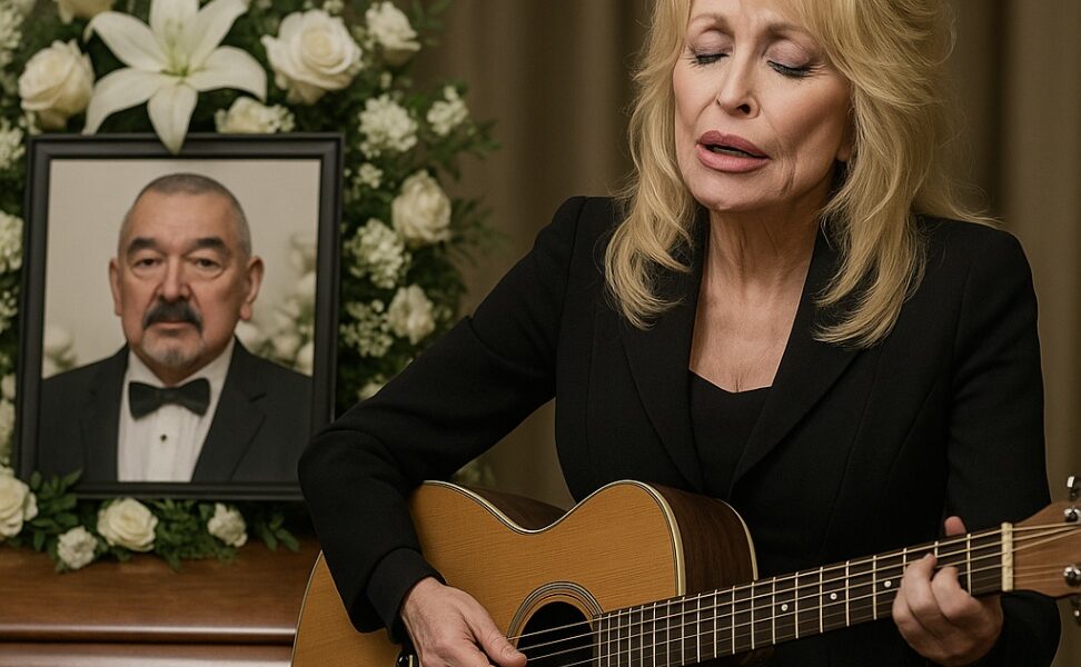 “Rest easy, my friend.” With that soft whisper, Dolly Parton concluded a tribute that left no dry eye in the chapel at Graham Greene’s funeral. Frail but radiant in her signature style, the country legend was gently guided to the front, her hands clutching a guitar as she drew in a shaky breath. When she began to sing “I Will Always Love You,” her voice carried both strength and sorrow — trembling, breaking, yet utterly sincere. Each note seemed less like a performance and more like a prayer, a confession of love and memory offered directly to her departed friend. In that silent room, Dolly’s song became more than music: it was a final, private conversation between two souls bound by history, friendship, and the unspoken words only music could carry.