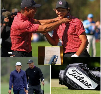 CEO David Maher Of The World-Famous Golf Club Manufacturer Titleist Personally Presented A $500 Million Contract Including Lifetime Use Of Their Products To Charlie Woods In The "Building The Future" Program For Young Talents Across The United States. Tiger Woods Had His Own Reaction.