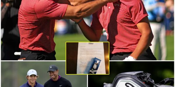 CEO David Maher Of The World-Famous Golf Club Manufacturer Titleist Personally Presented A $500 Million Contract Including Lifetime Use Of Their Products To Charlie Woods In The "Building The Future" Program For Young Talents Across The United States. Tiger Woods Had His Own Reaction.