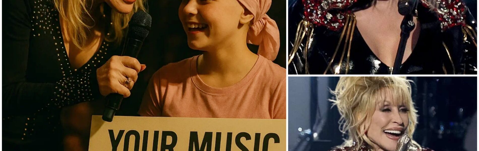During her Los Angeles show, Dolly Parton spotted a young fan in the front row — a girl in a headscarf holding a sign: “Your music helped me fight”. Instantly, Dolly stopped mid-song, knelt, and sang a soul-stirring solo just for her. The theater went silent, every heart captivated. By the end, tears flowed freely, the audience on their feet, united in awe. But the real shock came backstage — Dolly’s unexpected, deeply personal gesture left the girl speechless and hundreds of fans in tears, proving once again that her music doesn’t just entertain — it transforms lives.
