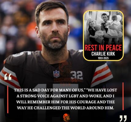 Joe Flacco couldn't hide his emotions after the passing of Charlie Kirk. Joe was a supporter of Charlie because of his anti-WOKE and anti-LGBT statements.