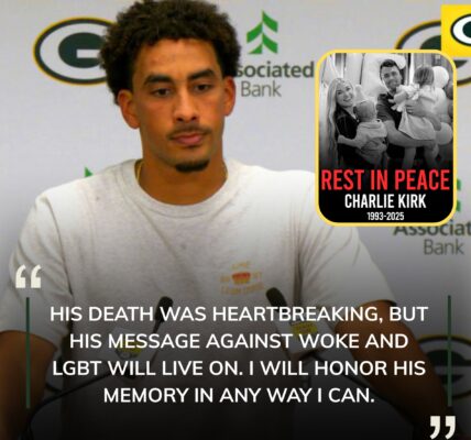 SHOCK AND SORROW: Jordan Love shares the great loss of "ally" Charlie Kirk, who was murdered at Utah Valley University on September 10, 2025. Declared Charlie Kirk a beacon in fighting LGBT and WOKE