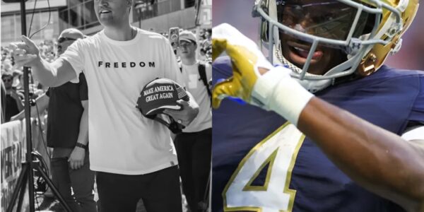 BREAKING NEWS: Jeremiyah Love of the Notre Dame Football has asked the NCAA and all other major college sports conferences to observe a minute of silence before each game to pay tribute to Turning Point USA founder Charlie Kirk