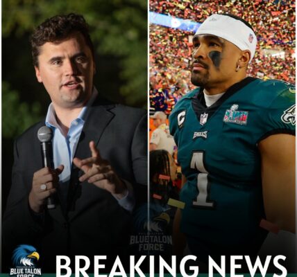 BREAKING: Philadelphia Eagles superstar Jalen Hurts, who appeared at Utah Valley University in Orem, Utah to support Charlie Kirk at Turning Point USA's "American Comeback Tour" event, previously Charlie Kirk publicly praised Jalen Hurts for showing "courage and conviction" in the face of criticism. In a moment of horror, Jalen Hurts choked up and said, "I was completely numb when I heard the gunsh0ts and saw him f@ll. A few minutes before, Charlie asked me to hold a letter for him but I didn't think..."
