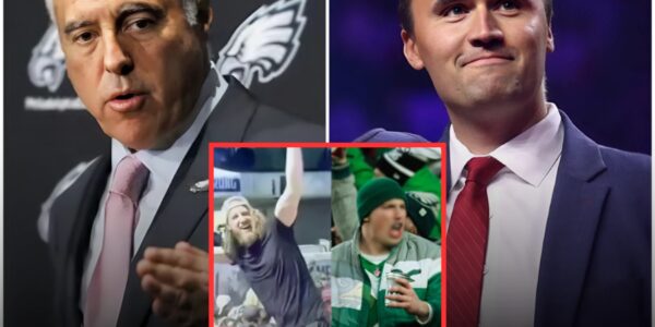 Breaking news: After discovering the shocking identity of a viewer at the ceremony at Utah Valley University who had a picture of celebrating Charlie Kirk's death as an Eagles fan, Eagles President Jeffrey Lurie immediately announced a complete ban on this man and his family from attending Eagles games, most shockingly, this man was the most enthusiastic cheerleader on the team...