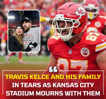 Travis Kelce and his family in tears as Kansas City stadium mourns with them.